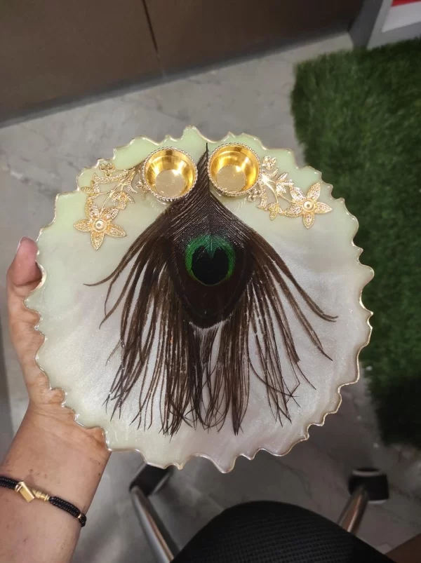 8 inch resin puja Platter - Image 3