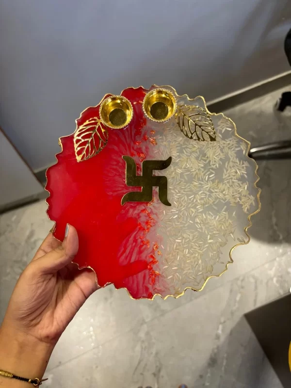 8 inch resin puja Platter - Image 4
