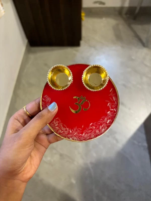 4 inch resin puja Platter - Image 2