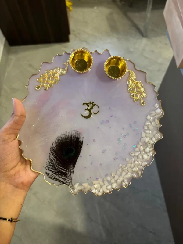 8 inch resin puja Platter - Image 2
