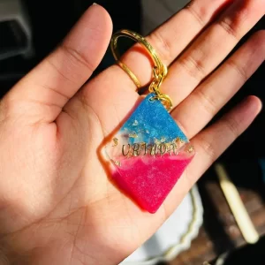 Resin name keychain
