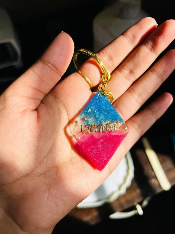 Resin name keychain